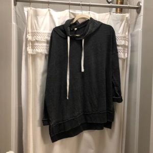 Express oversized dark grey hoodie
